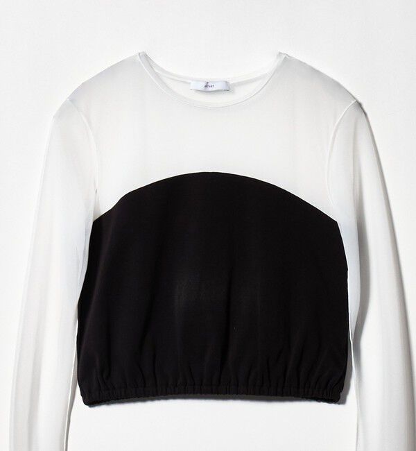 ASTRAET「＜ASTRAET＞フライスxシアー コンビ クルーネックカットソー」|Tシャツ・カットソー|