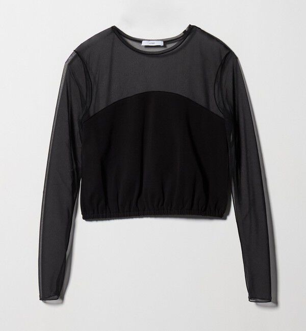 ASTRAET「＜ASTRAET＞フライスxシアー コンビ クルーネックカットソー」|Tシャツ・カットソー|