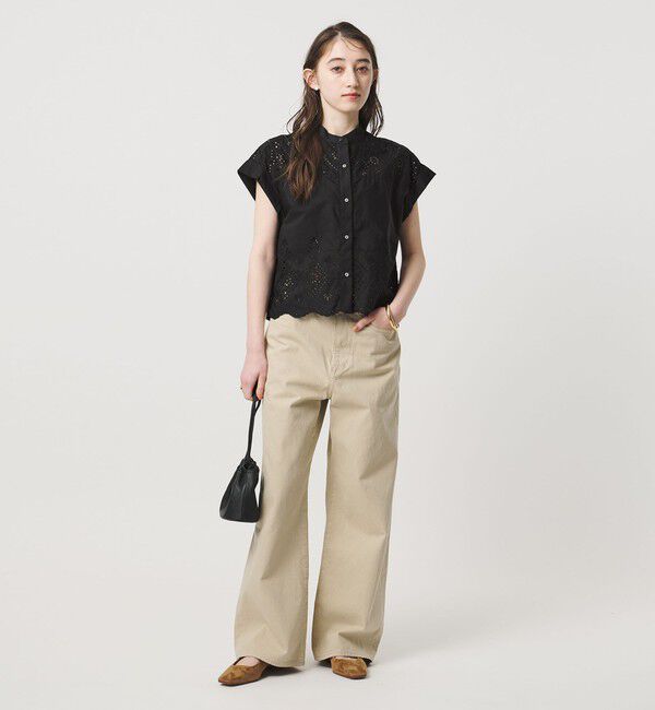 UNITED ARROWS「＜TICCA＞レース フレンチスリーブ シャツ」|シャツ・ブラウス|