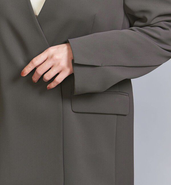 BEAUTY&YOUTH UNITED ARROWS「【WEB限定 Wardrobe DAILY MINIMAL】ダブルクロス カラーレスジャケット ウォッシャブル」|ノーカラージャケット|