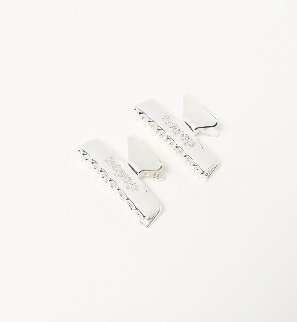 BEAUTY&YOUTH UNITED ARROWS「＜heyep＞ロゴ ラインストーン スクエアクリップ/2P」|ヘアバンド|SILVER