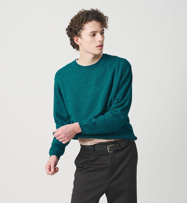 BEAUTY&YOUTH UNITED ARROWS「WJQ カットオフ クルーネック ニット ウォッシャブル」|ニット・セーター|TURQUOISE