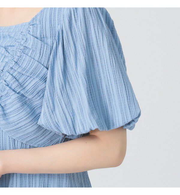 Ray BEAMS 「ジャカード スクエアネック パフスリーブ ワンピース」|ワンピース|