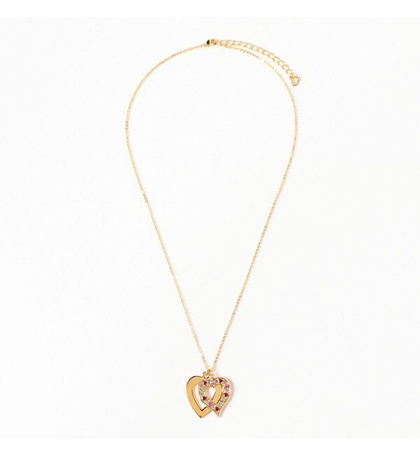 Ray BEAMS 「ダブルハート クリスタル ネックレス」|ネックレス|