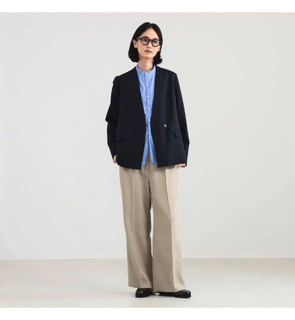 Demi-Luxe BEAMS 「ポリエステル ウール ラペルレス ジャケット」|ダッフルコート|