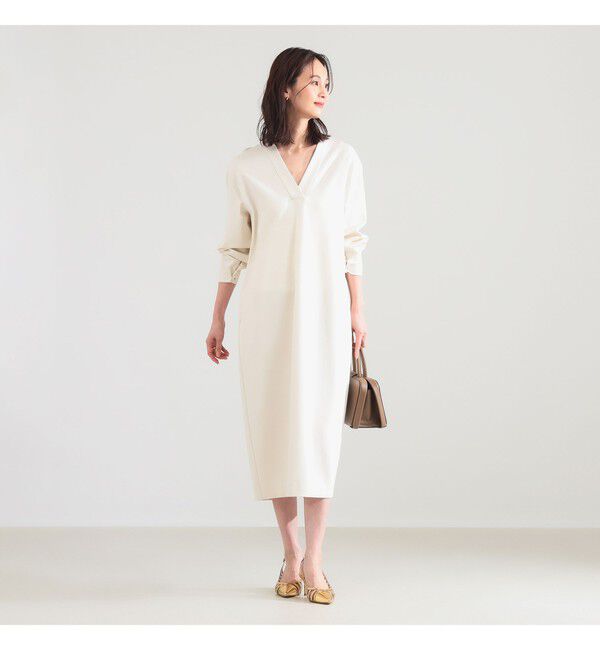 Demi-Luxe BEAMS 「ポンチ Vネック ワンピース」|ワンピース|