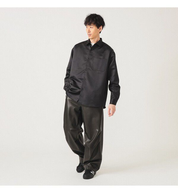 BEAMS「リラックスフィット レザールック シャツ」|シャツ・ブラウス|