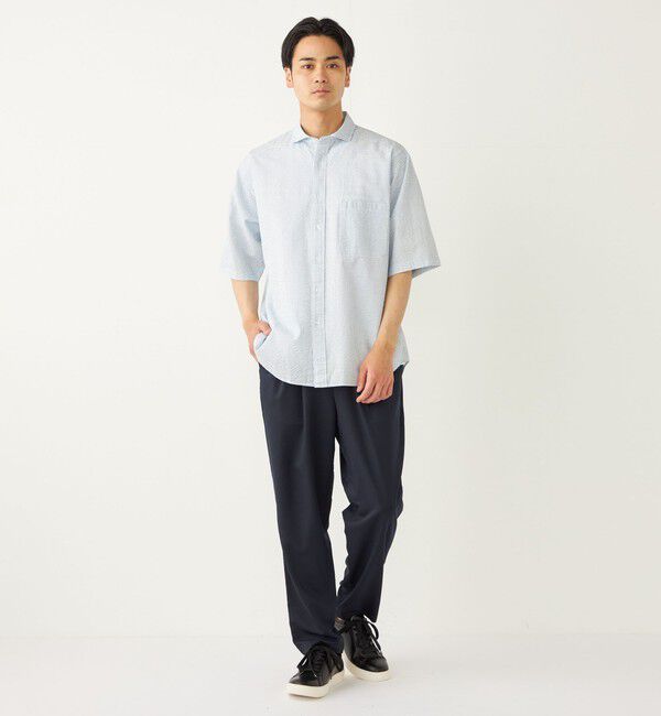 SHIPS Colors 「SHIPS Colors:〈洗濯機可能〉リップル プリント ショートスリーブ シャツ」|シャツ・ブラウス|