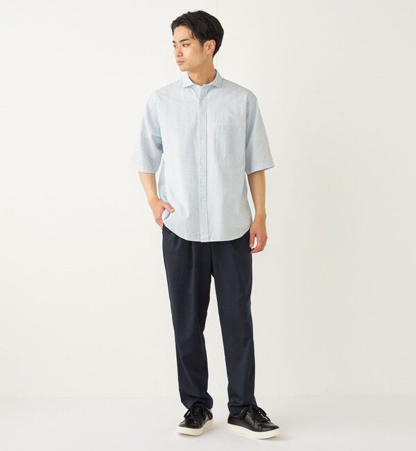 SHIPS Colors 「SHIPS Colors:〈洗濯機可能〉リップル プリント ショートスリーブ シャツ」|シャツ・ブラウス|