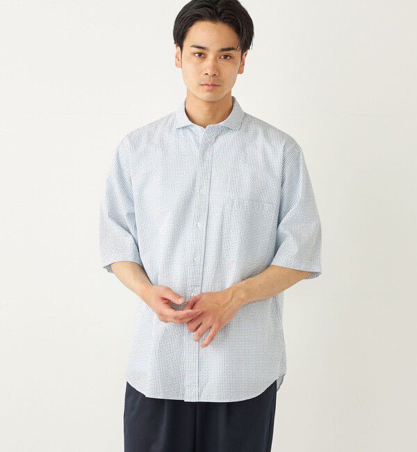 SHIPS Colors 「SHIPS Colors:〈洗濯機可能〉リップル プリント ショートスリーブ シャツ」|シャツ・ブラウス|