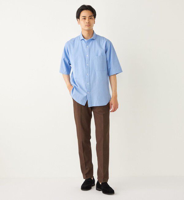 SHIPS Colors 「SHIPS Colors:〈洗濯機可能〉リップル プリント ショートスリーブ シャツ」|シャツ・ブラウス|