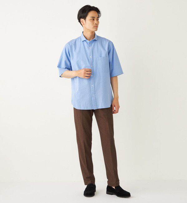 SHIPS Colors 「SHIPS Colors:〈洗濯機可能〉リップル プリント ショートスリーブ シャツ」|シャツ・ブラウス|