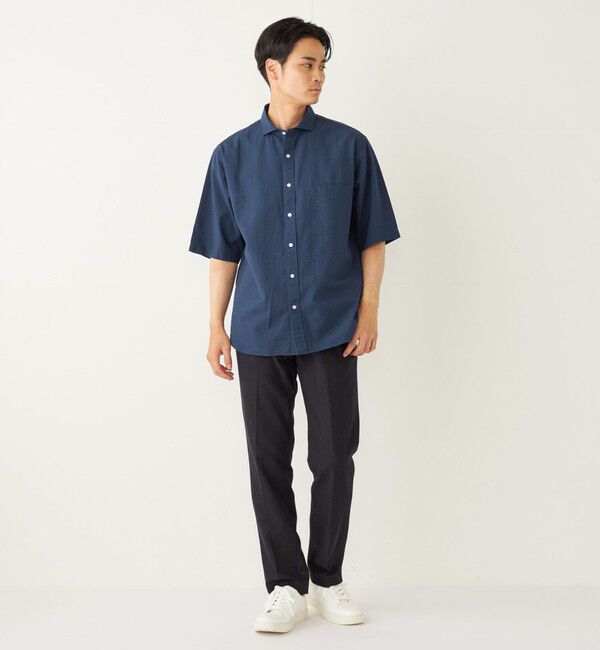 SHIPS Colors 「SHIPS Colors:〈洗濯機可能〉リップル プリント ショートスリーブ シャツ」|シャツ・ブラウス|