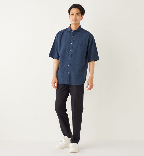 SHIPS Colors 「SHIPS Colors:〈洗濯機可能〉リップル プリント ショートスリーブ シャツ」|シャツ・ブラウス|