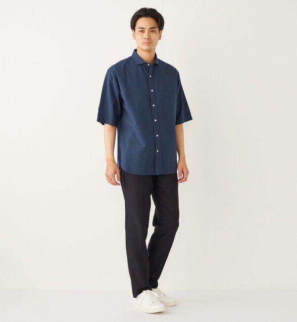 SHIPS Colors 「SHIPS Colors:〈洗濯機可能〉リップル プリント ショートスリーブ シャツ」|シャツ・ブラウス|