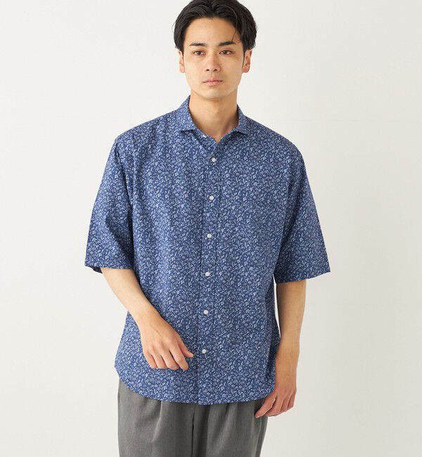 SHIPS Colors 「SHIPS Colors:〈洗濯機可能〉リップル プリント ショートスリーブ シャツ」|シャツ・ブラウス|