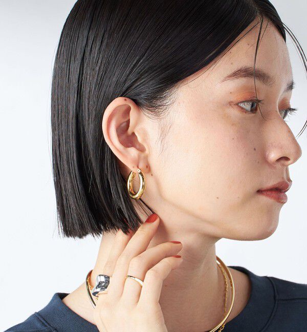 SHIPS for women「ステンレス フープ ピアス（M）」|ピアス|