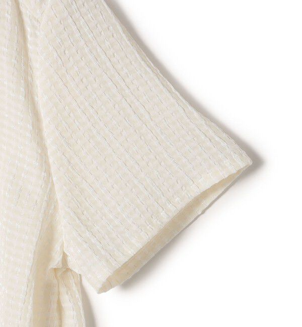 SHIPS for women「〈手洗い可能〉ジャカード バンドカラー ショート スリーブ ブラウス」|シャツ・ブラウス|