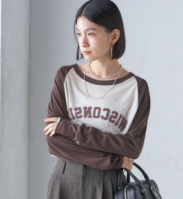 SHIPS for women「St.Johns 3rd club:〈洗濯機可能〉シアー ベースボール TEE」|Tシャツ・カットソー|