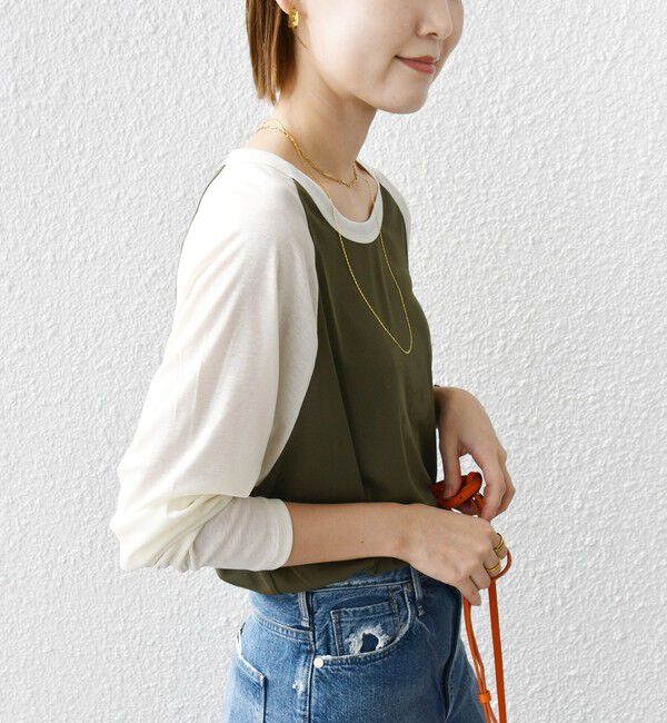 SHIPS for women「St.Johns 3rd club:〈洗濯機可能〉シアー ベースボール TEE」|Tシャツ・カットソー|