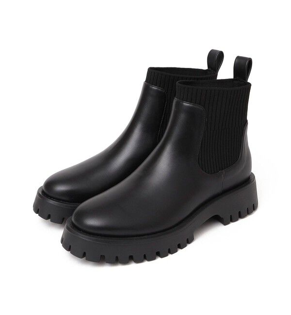 SHIPS for women「HAMON:ショート ニット ブーツ（晴雨兼用）」|ショートブーツ|