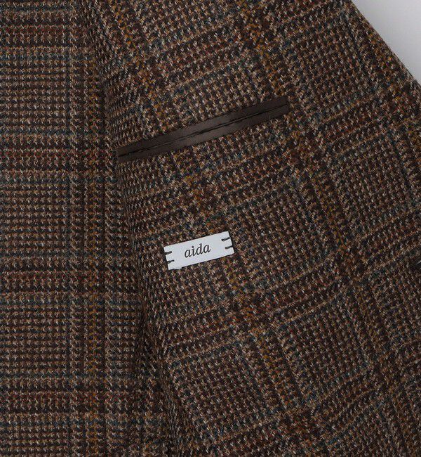 SHIPS「【SHIPS別注】CARUSO: AIDA ワイドラペル ウール ツイード チェック ジャケット」|テーラードジャケット|