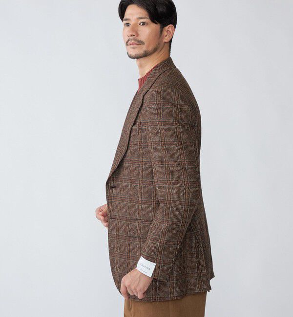 SHIPS「【SHIPS別注】CARUSO: AIDA ワイドラペル ウール ツイード チェック ジャケット」|テーラードジャケット|