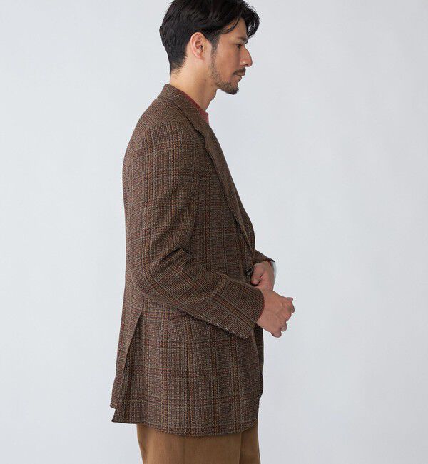 SHIPS「【SHIPS別注】CARUSO: AIDA ワイドラペル ウール ツイード チェック ジャケット」|テーラードジャケット|
