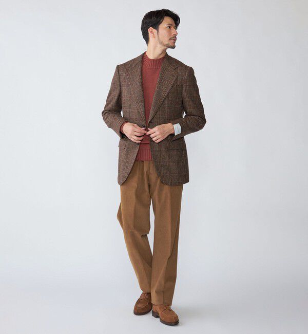 SHIPS「【SHIPS別注】CARUSO: AIDA ワイドラペル ウール ツイード チェック ジャケット」|テーラードジャケット|