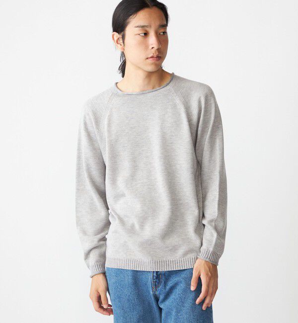 SHIPS「SHIPS:〈手洗い可能〉12ゲージ ダブルフェイス ロールネック ニット プルオーバー」|ニット・セーター|ライトグレー