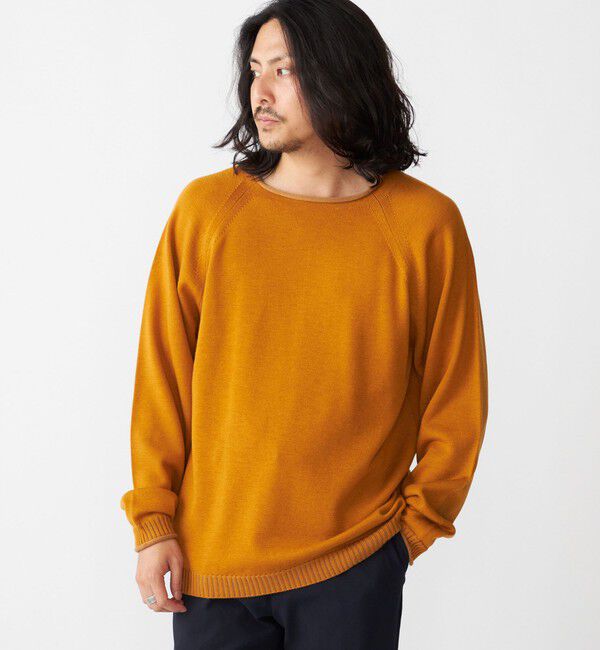 SHIPS「SHIPS:〈手洗い可能〉12ゲージ ダブルフェイス ロールネック ニット プルオーバー」|ニット・セーター|マスタード