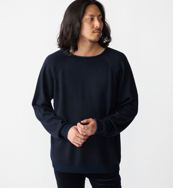 SHIPS「SHIPS:〈手洗い可能〉12ゲージ ダブルフェイス ロールネック ニット プルオーバー」|ニット・セーター|ネイビー