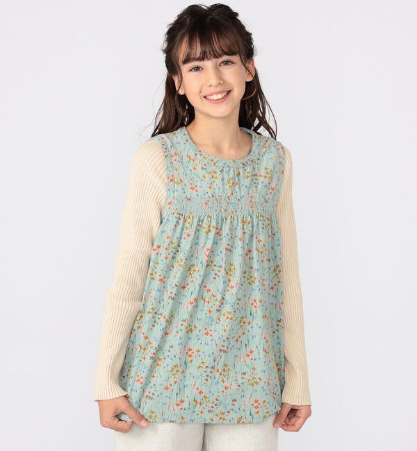 SHIPS KIDS「SHIPS KIDS:140～150cm / コーデュロイ リブ レイヤード トップス」|その他|ミント