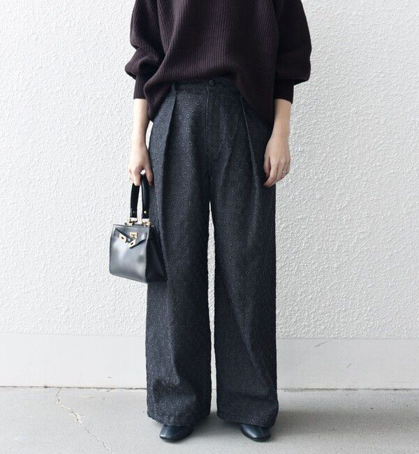 SHIPS any「bon_meur:〈洗濯機可能〉クラッシュ デニム ワイド パンツ」|デニム|