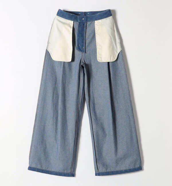 SHIPS any「bon_meur:〈洗濯機可能〉クラッシュ デニム ワイド パンツ」|デニム|