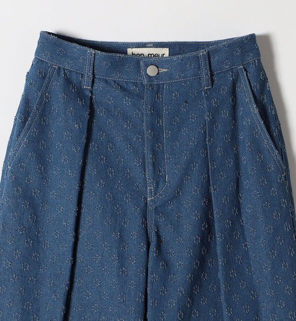 SHIPS any「bon_meur:〈洗濯機可能〉クラッシュ デニム ワイド パンツ」|デニム|