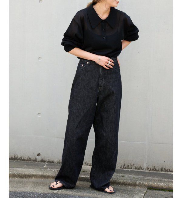 OUTDOOR PRODUCTS Usual Things「ハイゲージシアーロングスリーブニットポロシャツ」|ニット・セーター|