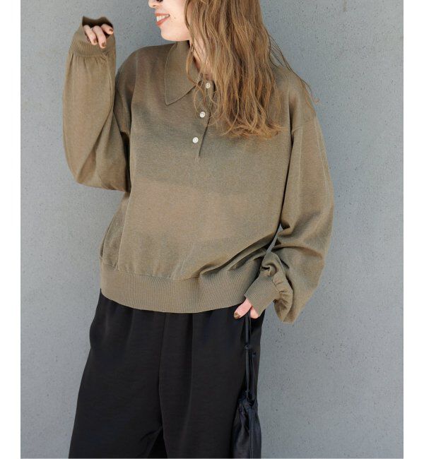 OUTDOOR PRODUCTS Usual Things「ハイゲージシアーロングスリーブニットポロシャツ」|ニット・セーター|