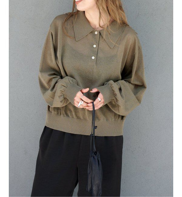 OUTDOOR PRODUCTS Usual Things「ハイゲージシアーロングスリーブニットポロシャツ」|ニット・セーター|