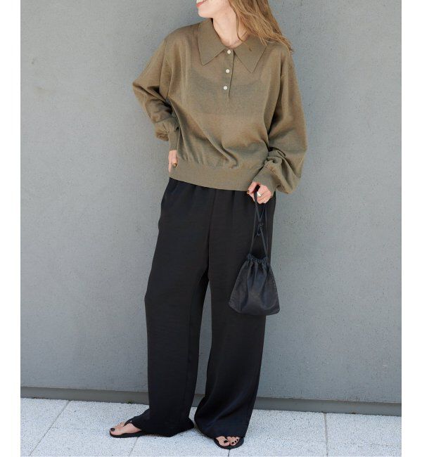 OUTDOOR PRODUCTS Usual Things「ハイゲージシアーロングスリーブニットポロシャツ」|ニット・セーター|