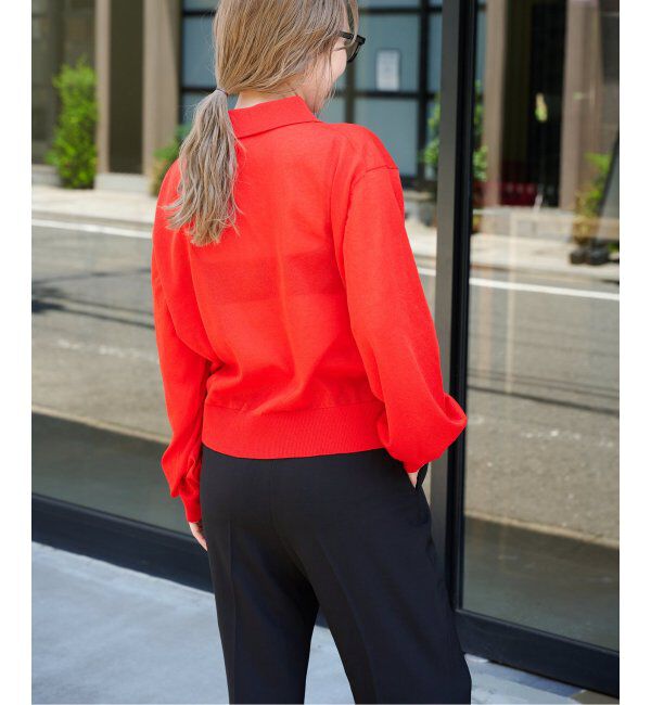 OUTDOOR PRODUCTS Usual Things「ハイゲージシアーロングスリーブニットポロシャツ」|ニット・セーター|