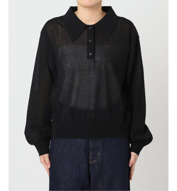 OUTDOOR PRODUCTS Usual Things「ハイゲージシアーロングスリーブニットポロシャツ」|ニット・セーター|