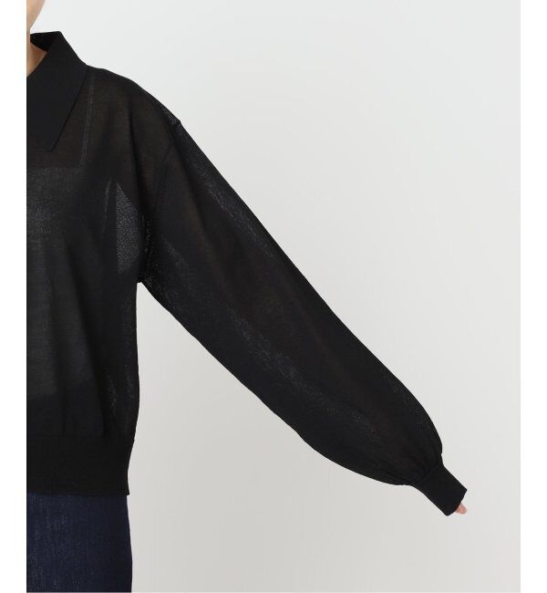 OUTDOOR PRODUCTS Usual Things「ハイゲージシアーロングスリーブニットポロシャツ」|ニット・セーター|