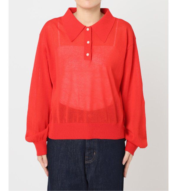 OUTDOOR PRODUCTS Usual Things「ハイゲージシアーロングスリーブニットポロシャツ」|ニット・セーター|