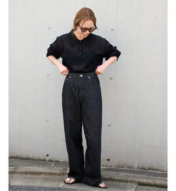 OUTDOOR PRODUCTS Usual Things「ハイゲージシアーロングスリーブニットポロシャツ」|ニット・セーター|