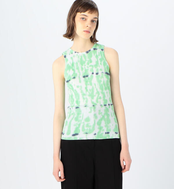 MACPHEE「コットンナイロンリブタイダイプリント ノースリーブプルオーバー」|ニット・セーター|