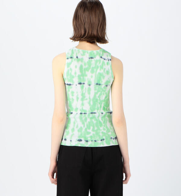 MACPHEE「コットンナイロンリブタイダイプリント ノースリーブプルオーバー」|ニット・セーター|