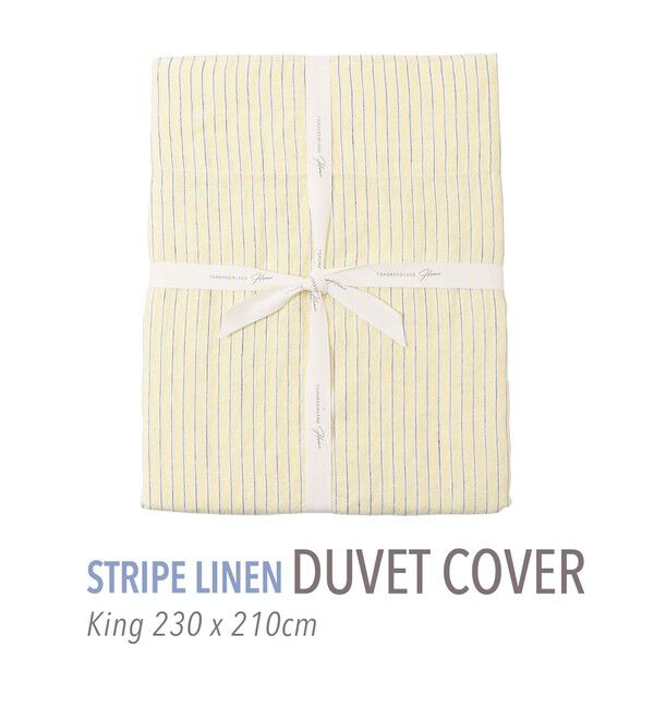 TOMORROWLAND HOME「ストライプリネン 掛布団カバー（キング）」|その他|24 イエロー系