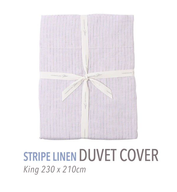TOMORROWLAND HOME「ストライプリネン 掛布団カバー（キング）」|その他|74 パープル系