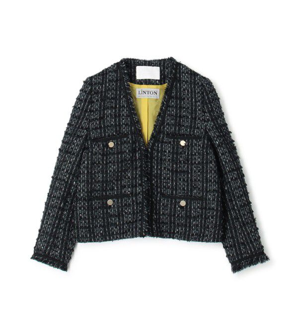 Ballsey「Viola カラーレスジャケット」|ノーカラージャケット|18 ブラック系